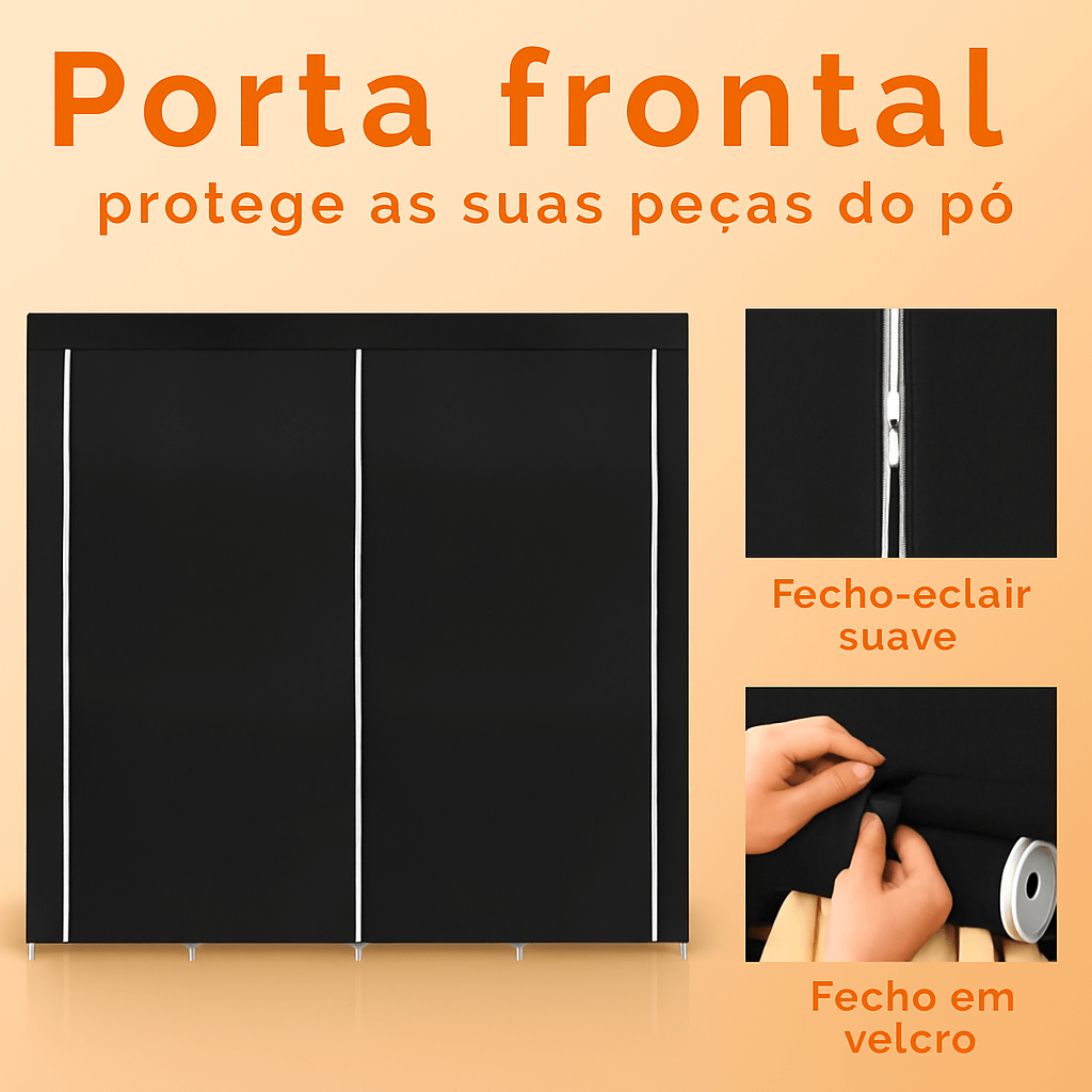Guarda-Roupa Portátil em Tecido – Roupas e Sapatos Organizados