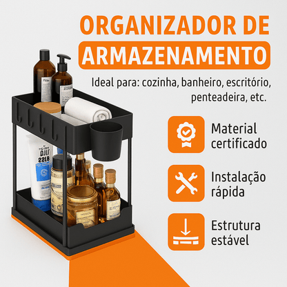 Organizador Multiusos com Gaveta e Ganchos